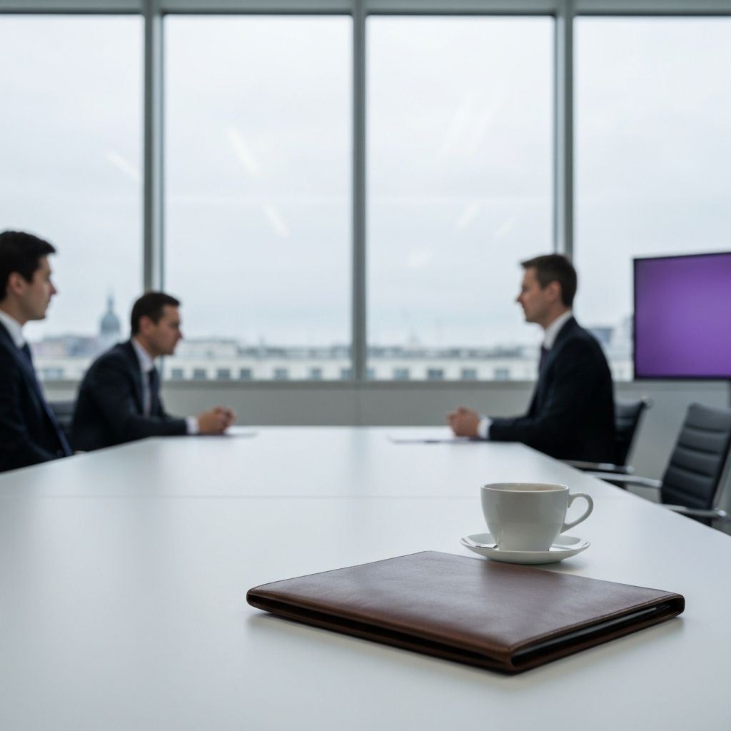 Minimalist European boardroom interior